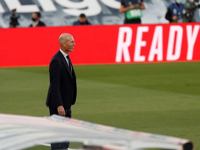 Zidane, este sábado en Valdebebas contra el Cádiz.