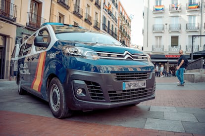 Un furgón policial, el pasado 23 de noviembre en Madrid.
