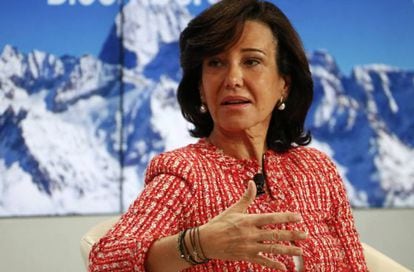 Ana Bot&iacute;n, presidenta del banco Santander, en Davos.