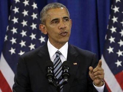 El presidente Obama durante un discurso este martes.