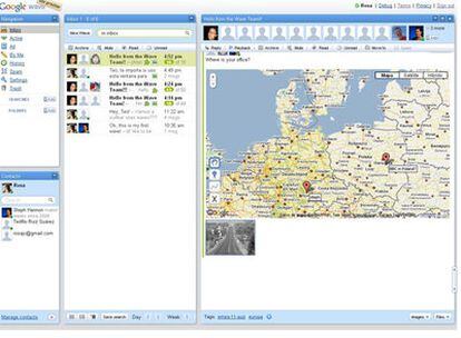 Pantallazo del nuevo servicio Google Wave.