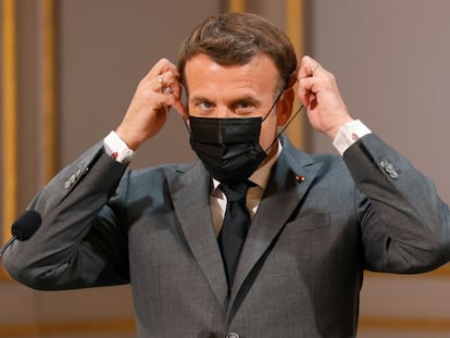 Emmanuel Macron, en el palacio del Elíseo, el pasado sábado.