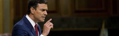 Pedro Sánchez, durante el debate de los Presupuestos.