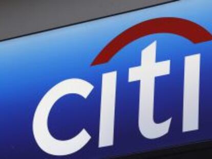 Cartel de una sucursal de Citi en Manhattan. 