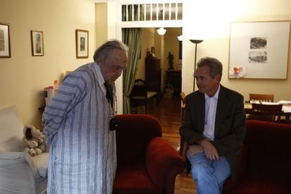 Rafael Sánchez Ferlosio y José Luis Pardo durante la conversación.