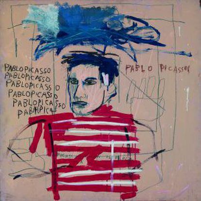 La obra de Basquiat en la que escribió siete veces el nombre de Picasso.