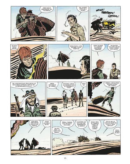Una página de 'Los escorpiones del desierto', de Hugo Pratt.