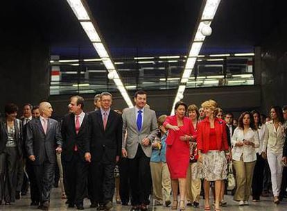 Un momento de la inauguración del túnel que discurre entre Atocha y Chamartín.