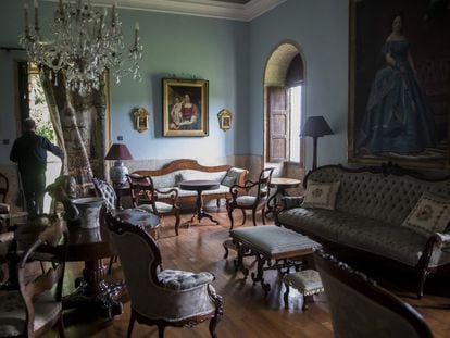 Una habitación de la planta baja en el pazo de Meirás.