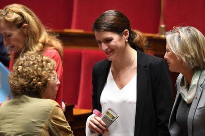 la secretaria de Estado de Igualdad, Marlene Schiappa, en el Parlamento.