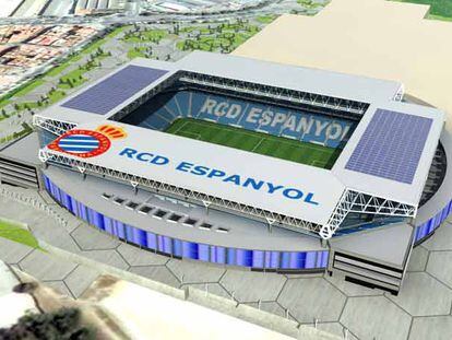 Maqueta del futuro estadio del Espanyol.