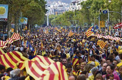 La manifestaci&oacute;n soberanista de la Diada en septiembre. 