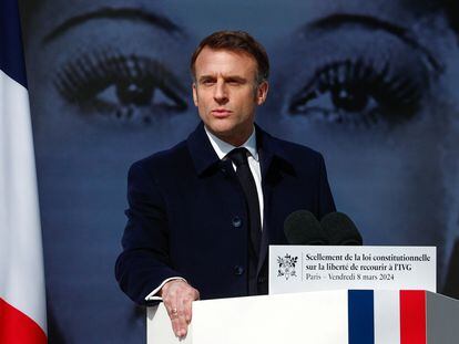 El presidente, Emmanuel Macron, este viernes en París.