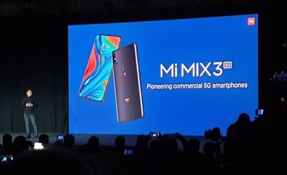 Presentación del Xiaomi mi MIX3 5G, en el MWC19.