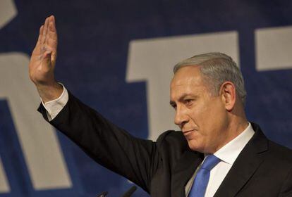 Benjamin Netanyahu, hoy en un mitin del Likud.