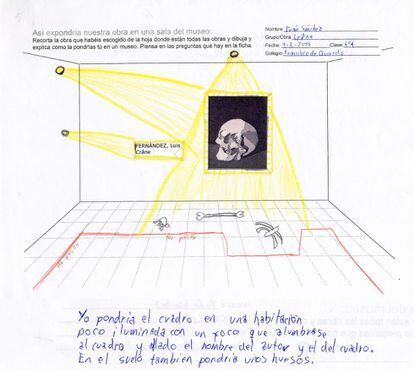 Planteamiento espacial de &#039;Le Cr&acirc;ne&#039;, obra de Luis Fern&aacute;ndez realizada por el ni&ntilde;o Iv&aacute;n S&aacute;nchez.