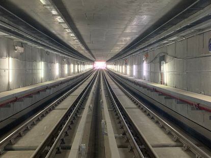 Un túnel del metro de Lima, en una imagen de la compañía FCC.