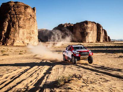 Fernando Alonso, en un rally en Arabia Saudí.