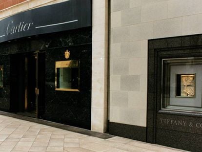 Escaparates de Cartier y Tiffany en Beverly Hills.