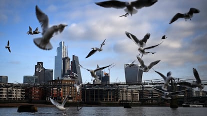 Vista del distrito financiero de Londres.