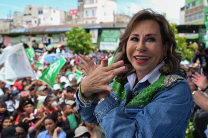 Sandra Torres en un acto de campaña en Ciudad de Guatemala el 23 de junio.