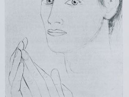 Dibujo de juan Ramírez a los 18 años, realizado por Gregorio Prieto