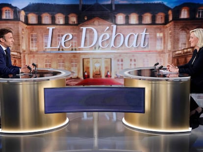 Macron - Le Pen, el debate de los candidatos a las elecciones en Francia, en imágenes