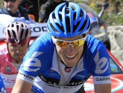 Hesjedal durante la 17ª etapa del Giro de Italia.