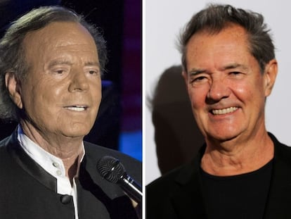 Julio Iglesias (izquierda), en un concierto en Mónaco en 2016; y Ramón Arcusa, en Las Vegas en 2014.