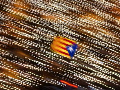 La bandera estelada, s&iacute;mbolo del independentismo catal&aacute;n.