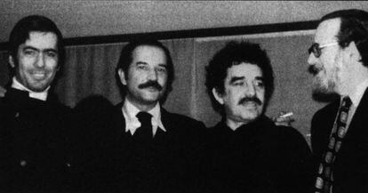 Vargas Llosa, Carlos Fuentes, Garc&iacute;a M&aacute;rquez y Jos&eacute; Donoso, en los 70.