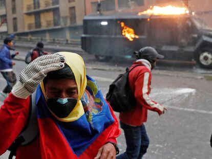 Enfrentamientos en Quito, este lunes.