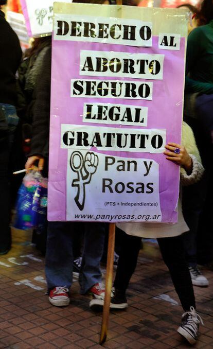 Concentración en favor de la despenalización del aborto en la plaza de Mayo, Buenos Aires.