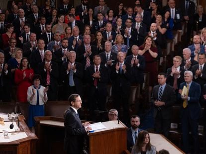El presidente de Israel, Isaac Herzog, se dirige al Congreso, este miércoles en Washington.