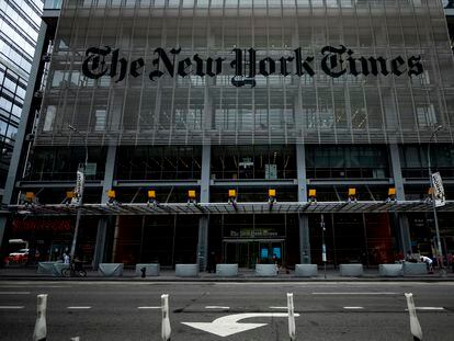 La sede del diario 'The New York Times' en Manhattan (Nueva York), en junio de 2020.