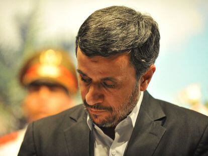 El presidente iran&iacute;. Mahmud Ahmadineyad, el mi&eacute;rcoles en La Habana.