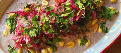 Ceviche de bonito con leche de tigre cremosa