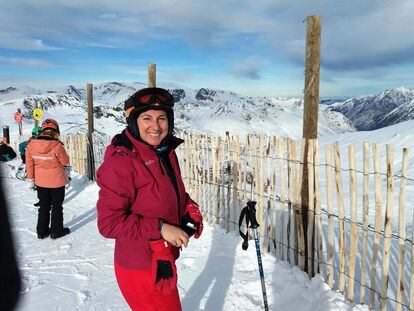 Irene Escribano en una estación de esquí.