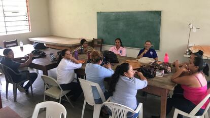 Una sala de clases de la Universidad del Bienestar Benito Juárez, en Tabasco.