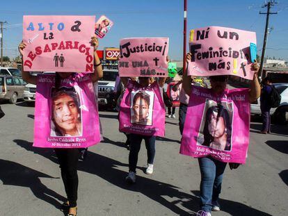 Familiares de desaparecidos protestan en Ciudad Ju&aacute;rez.