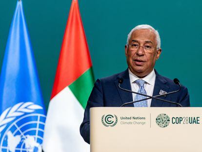 Antonio Costa, primer ministro saliente de Portugal, el 2 de diciembre en la cumbre del clima de Dubái.