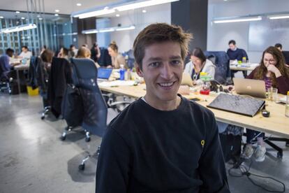 Òscar Pierre, en las oficinas de Glovo de Barcelona.
