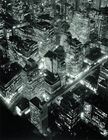 Vista aèria de Nova York, el 1936.
