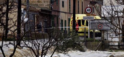 Inundaciones en Vilafranca, Mallorca.