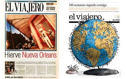 El número 1 de 'El Viajero', en 1998, y el número 1.000, que se publica mañana viernes 29 de diciembre.