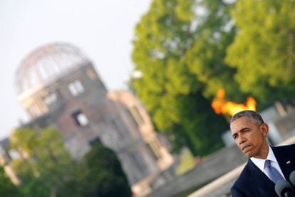 El presidente de Estados Unidos, Barack Obama en el Memorial de Hiroshima, el 27 de mayo de 2016.