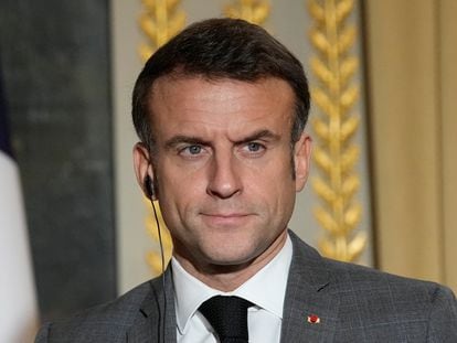 El presidente francés, Emmanuel Macron, durante un acto en el Elíseo, el pasado 20 de diciembre en París.