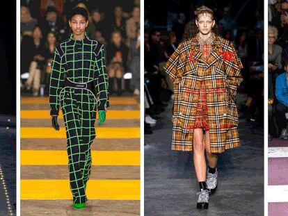 De izquierda a derecha: Versace, Off-White, Burberry y Comme des Garçons.