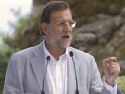 El presidente del Partido Popular, Mariano Rajoy, inaugura el curso político en el castillo de Soutomaior, en Pontevedra.