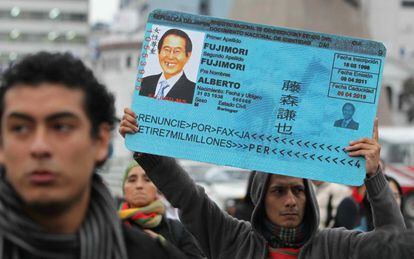 Manifestación contra la petición de indulto de Fujimori.